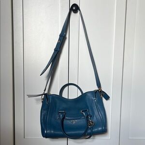 Michael Kors Elegant Blue Leather Handbag